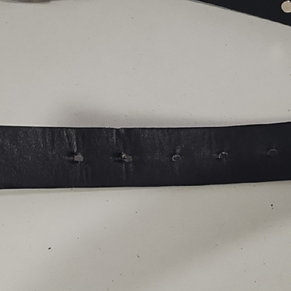 Black Belt Studded Silver Fleur-de-lis Studs & Rhinestones & Encrusted Buckle - Picture 6 of 16